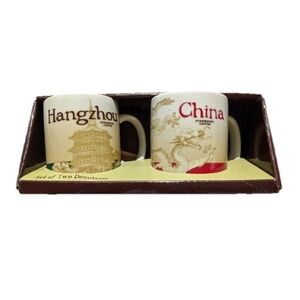 Starbucks Coffee Hangzhou China Global Icon Demitasse Mugs Set of two mini mugs